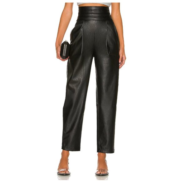 NONchalant Pants - - NEW NONChalant Label Phoenix Vegan Leather Tuxedo Pant Black BX2
